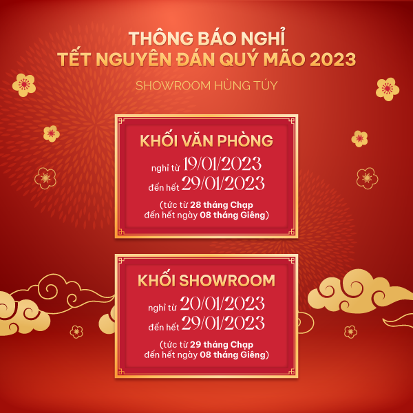 Showroom Hùng Túy thông báo nghỉ Tết Nguyên Đán 2023