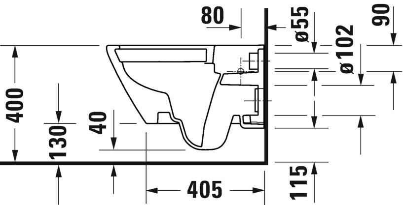 Bồn cầu treo tường Duravit - D-Neo 2577090000