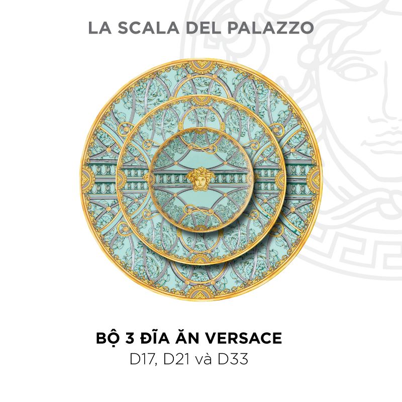 Bộ 3 đĩa ăn Versace với các mã D17, D21 và D33