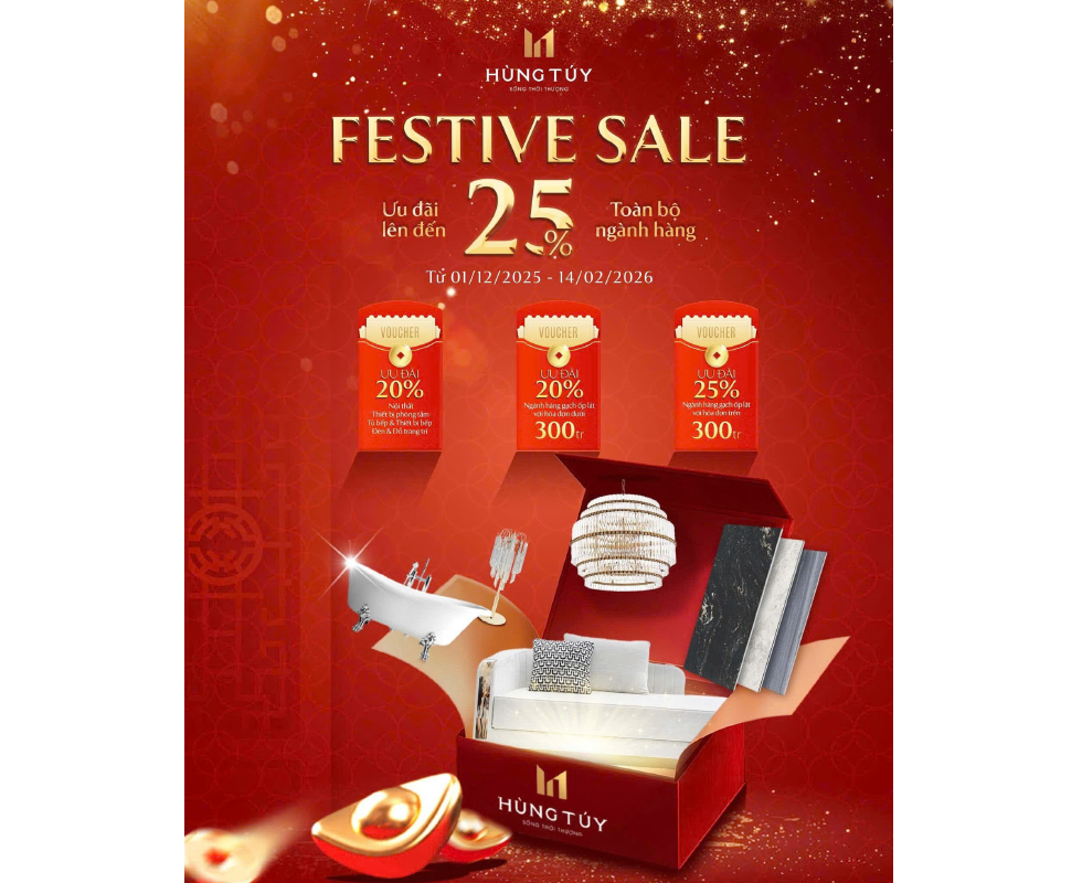 Chương trình Festive Sale với mức ưu đãi lên tới 25% cho các ngành hàng.