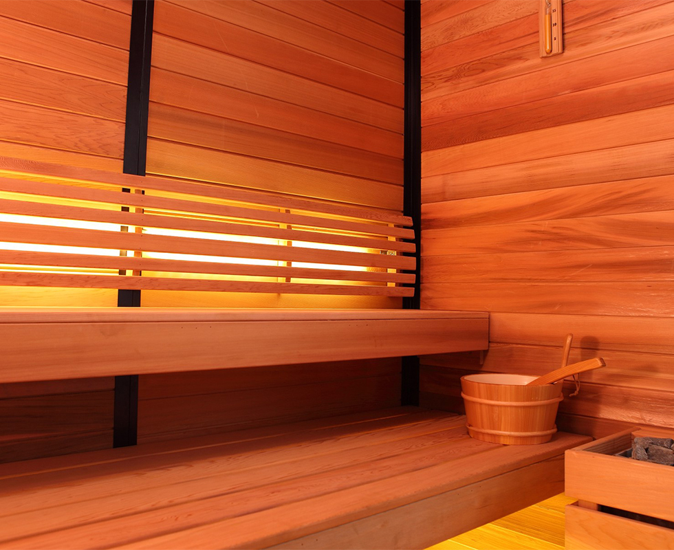 Phòng xông khô bằng gỗ bách có mùi thơm tự nhiên