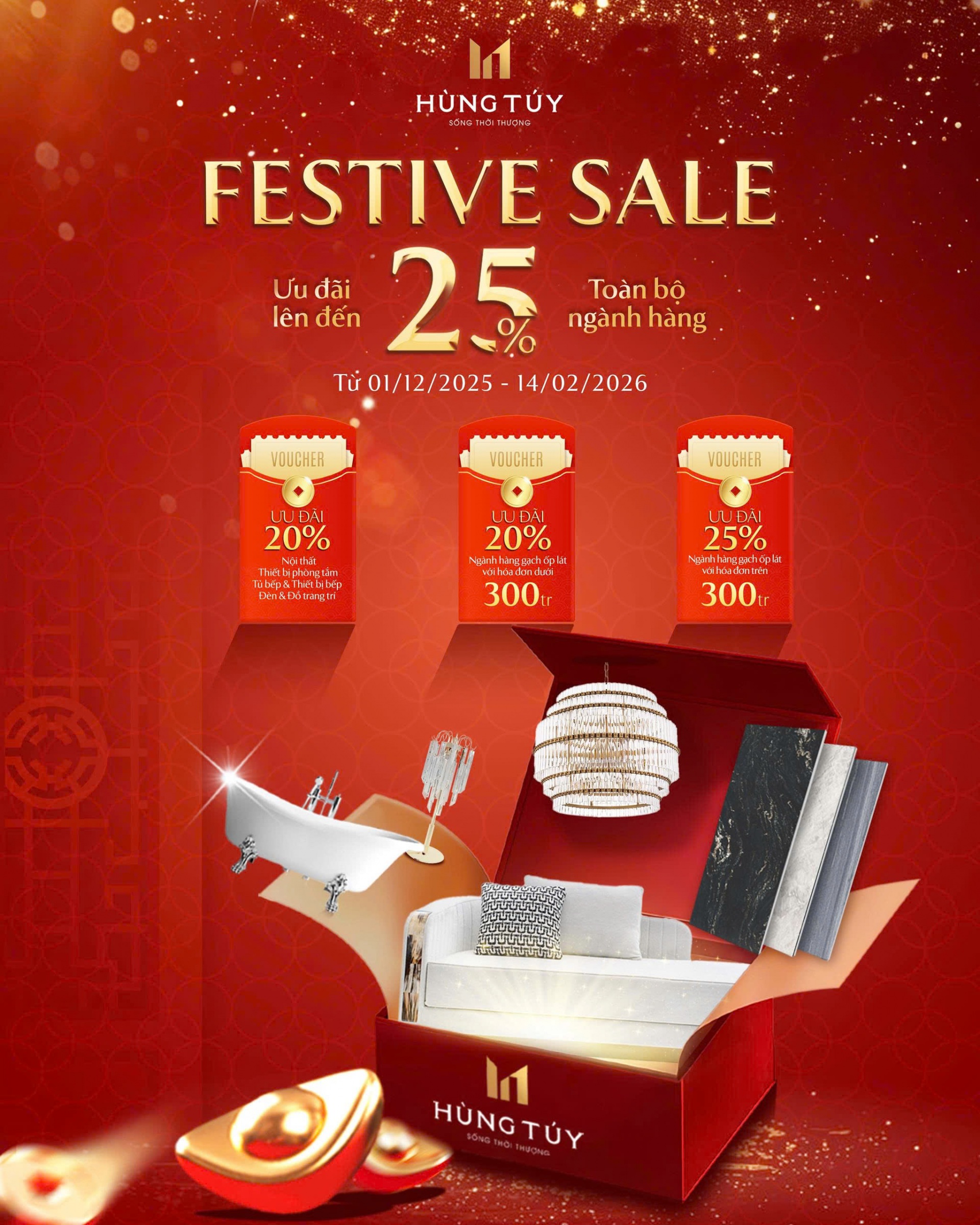 Festive Sale – Ưu đãi lên tới 25% toàn ngành hàng