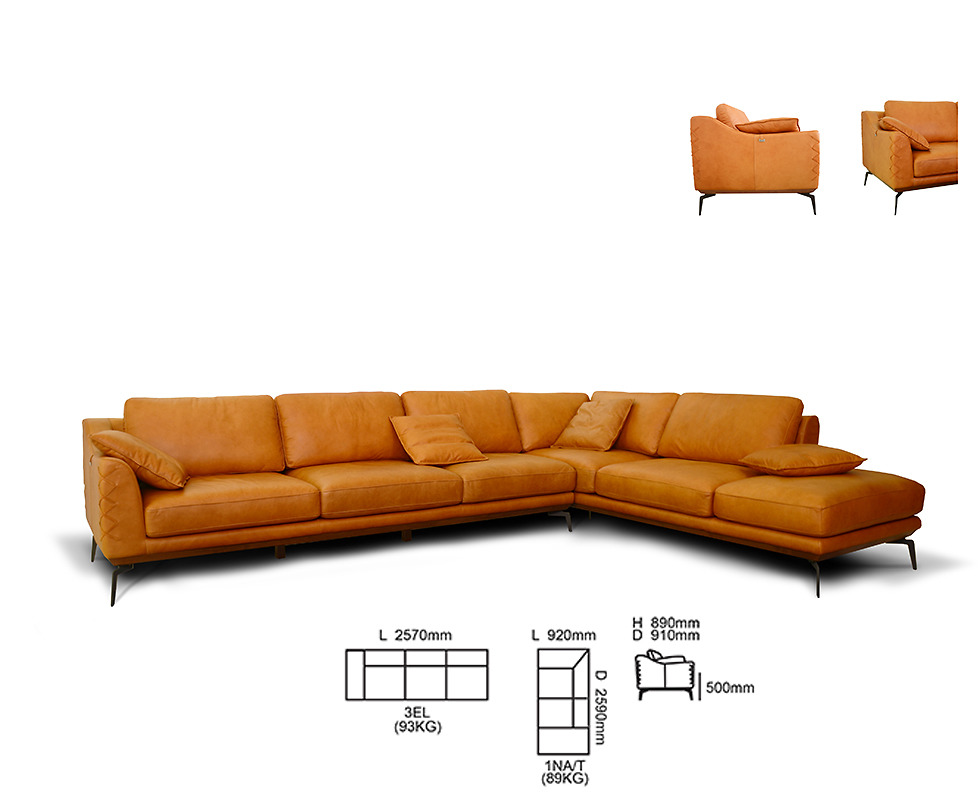 Sofa góc SZ 2830 có kích thước 3490 x 2590 x 890 mm