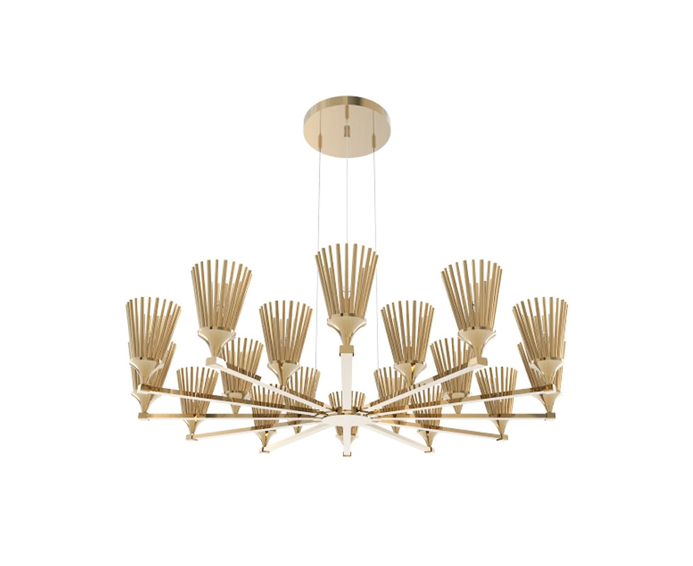 Đèn chùm Castro Lighting - 9602.18 được làm bằng đồng mạ vàng 24k