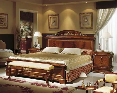 Bộ giường tủ sang trọng theo phong cách Châu Âu