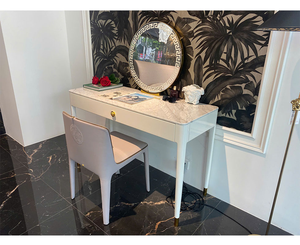 Bàn trang điểm VERSACE HOME - Greca/ đá Carrara Gioia