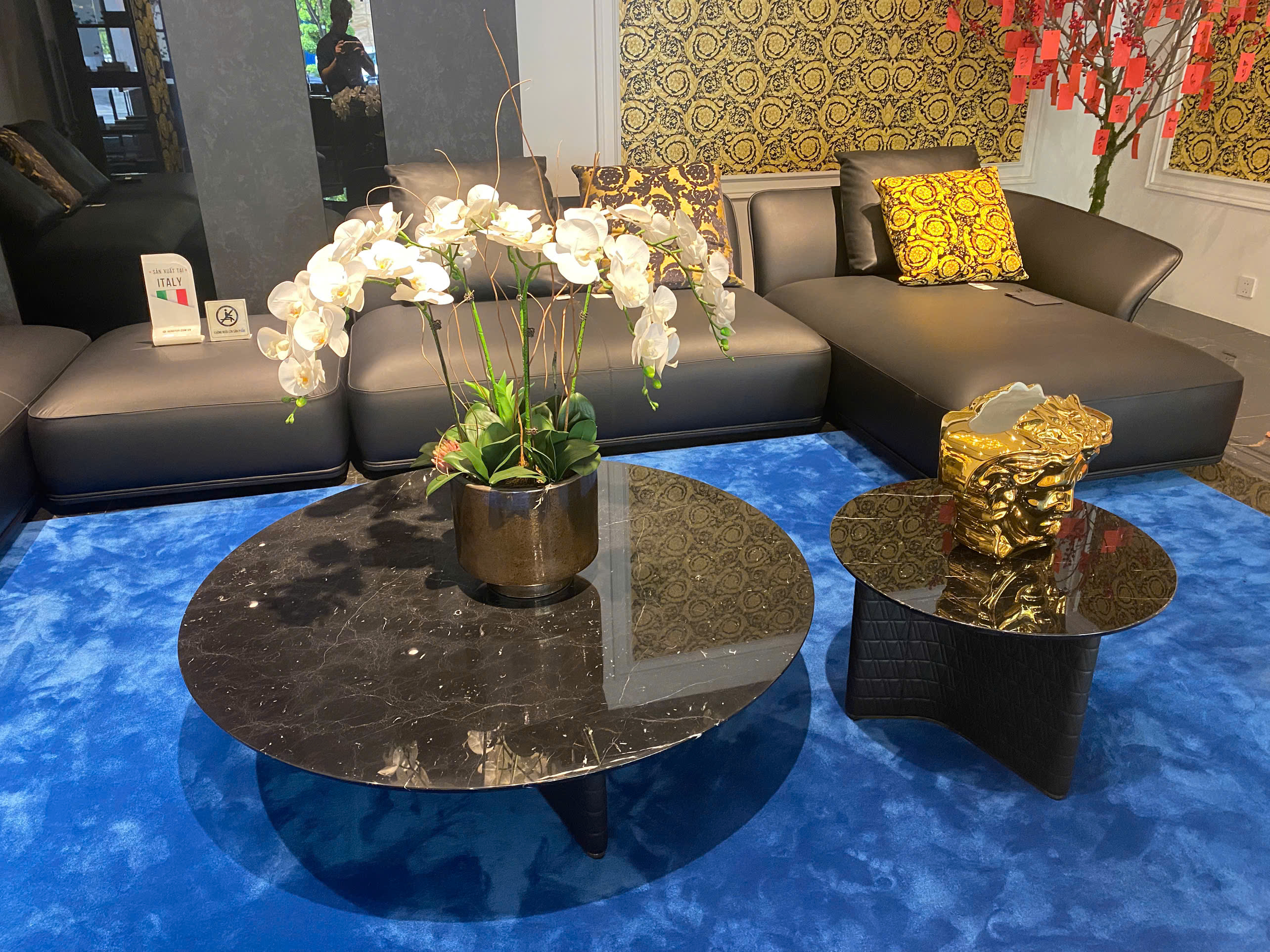 Bàn trà to, nhỏ VERSACE HOME - V-marble/ đá Marquina Black