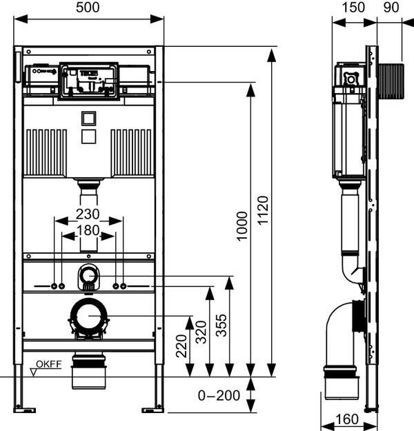Két nước âm tường TECE 9300302