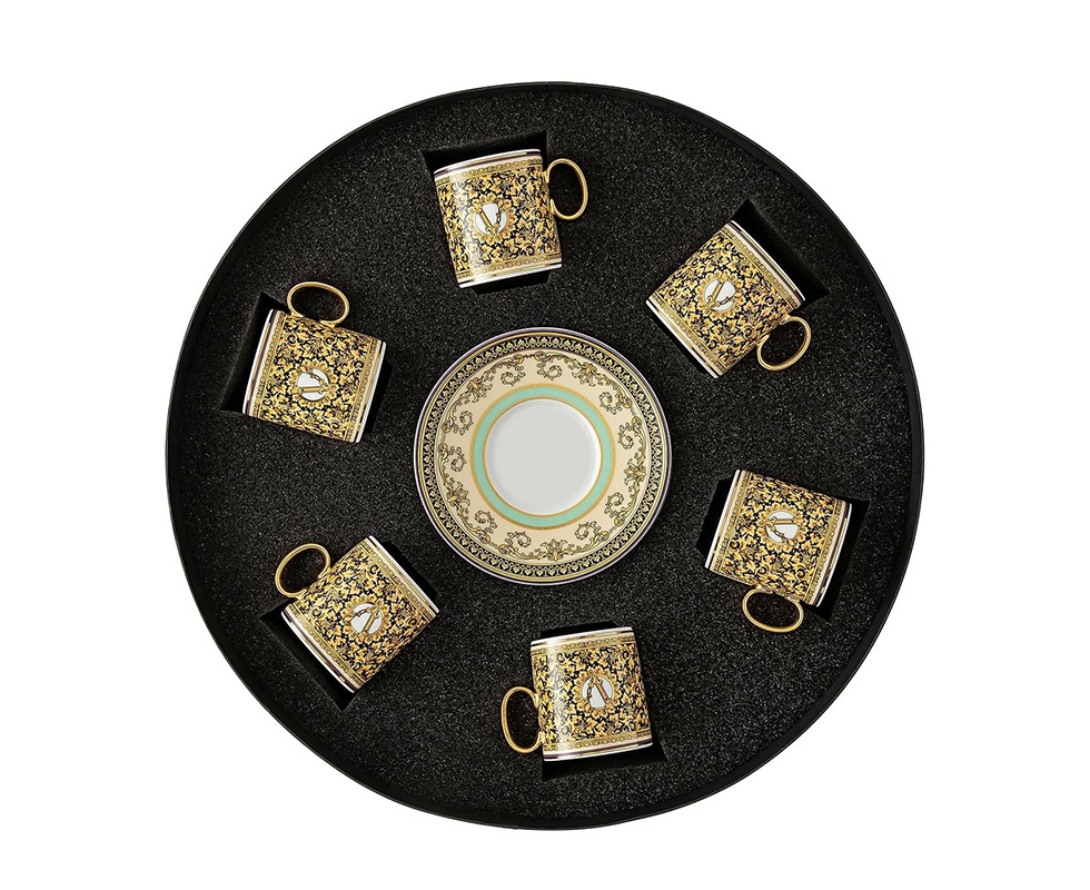 Bộ 6 chén và đĩa café 0.1l Versace Barocco Mosaic - 19335-403728-28336