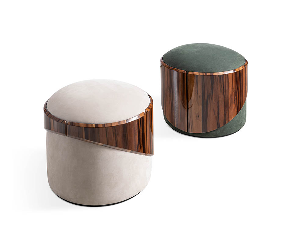 Đôn ghế  BENTLEY HOME - Ryde/ Burr Walnut + Velvet Lux 008