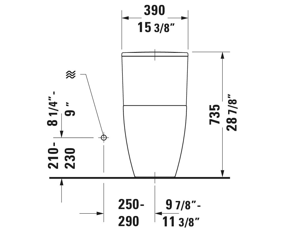 Bồn cầu 1 khối DURAVIT - Solei 2013010001