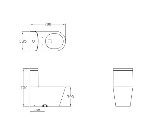 Bản vẽ kỹ thuật sản phẩm bồn cầu 1 khối CRW - HTC3637